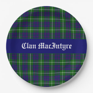 Clan MacIntyre Tartan Customisable Paper Plate