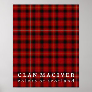 Clan MacIver Colours of Scotland Tartan Poster