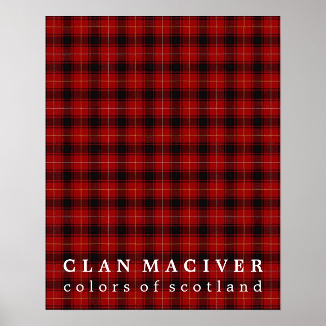 Clan MacIver Colours of Scotland Tartan Poster (Front)