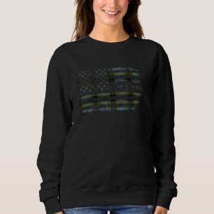 Clan MacIver Scottish tartan US flag kilt Scotland Sweatshirt