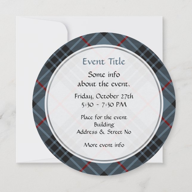 Clan MacKay Blue Tartan Invitation (Back)