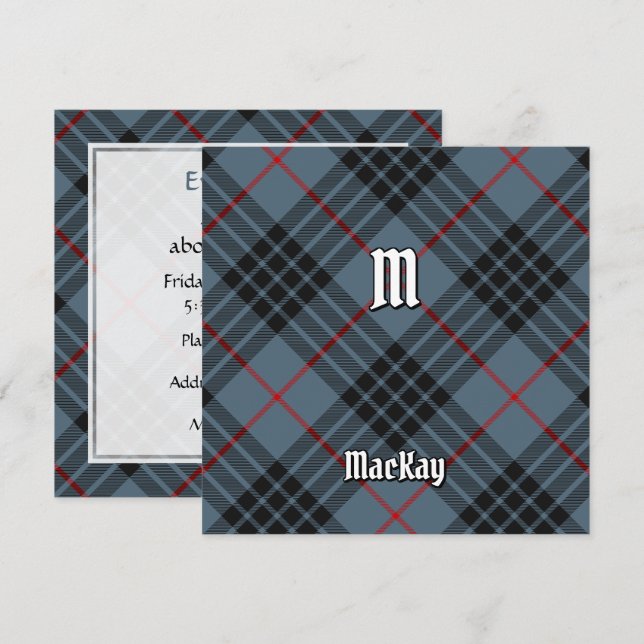 Clan MacKay Blue Tartan Invitation (Front/Back)