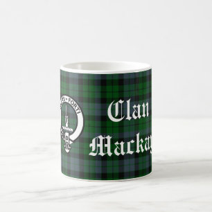Clan Mackay Crest Badge & Tartan Customisable Coffee Mug