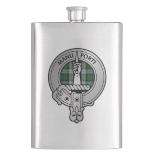 Clan MacKay Crest & Dress Tartan Hip Flask