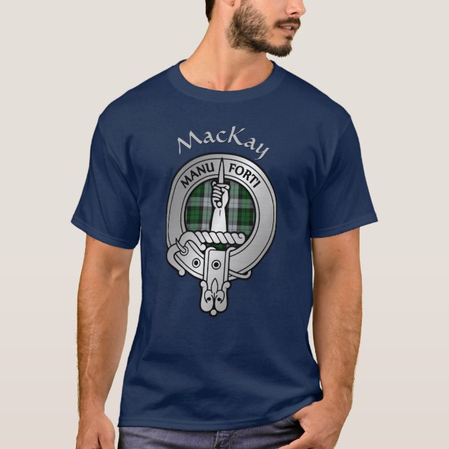 Clan MacKay Crest & Dress Tartan T-Shirt (Front)