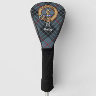 Clan MacKay Crest over Blue Tartan Golf Head Cover