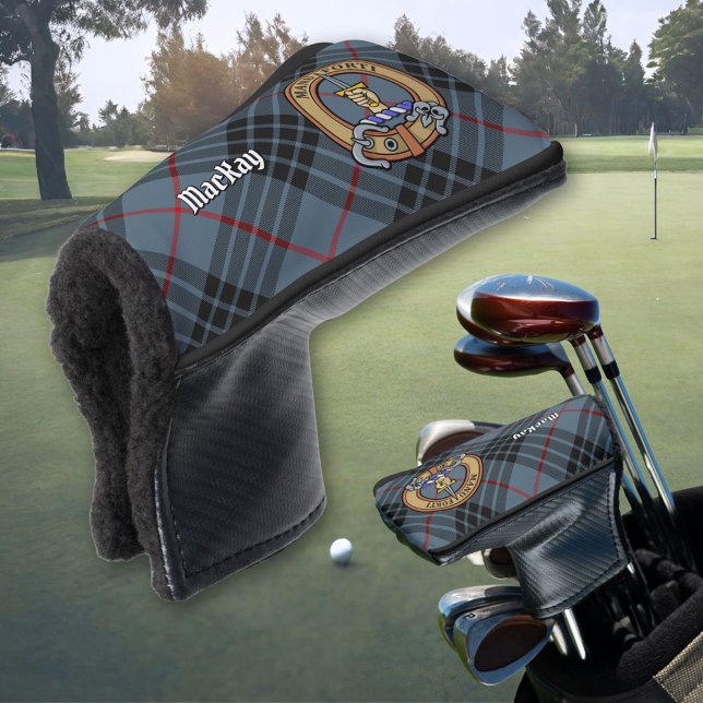 Clan MacKay Crest over Blue Tartan Golf Head Cover (Creator Uploaded)