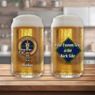 Clan MacKay Crest over Tartan Can Glass
