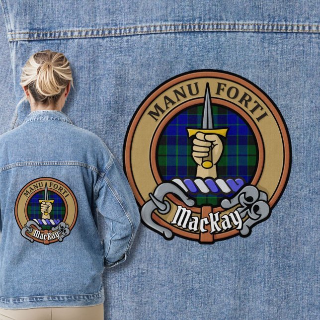 Clan MacKay Crest over Tartan Denim Jacket (Creator Uploaded)