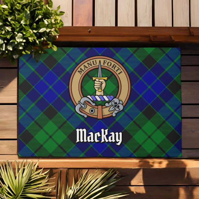 Clan MacKay Crest over Tartan Doormat (Creator Uploaded)