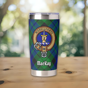 Clan MacKay Crest over Tartan Insulated Tumbler