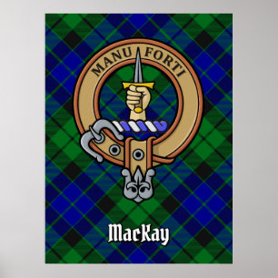 Clan MacKay Crest over Tartan Poster
