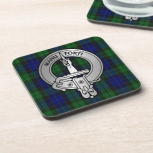 Clan MacKay Crest & Tartan Coaster