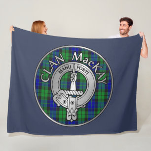 Clan MacKay Crest & Tartan Fleece Blanket