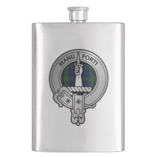 Clan MacKay Crest & Tartan Hip Flask
