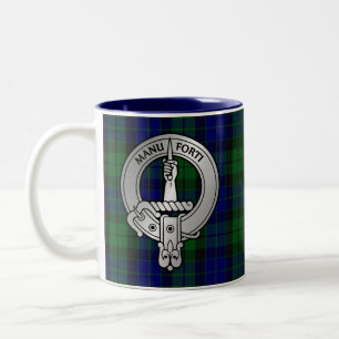 Clan MacKay Crest & Tartan Two-Tone Coffee Mug