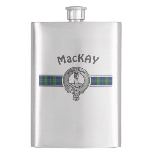 Clan MacKay (Edit) Crest & Tartan Hip Flask
