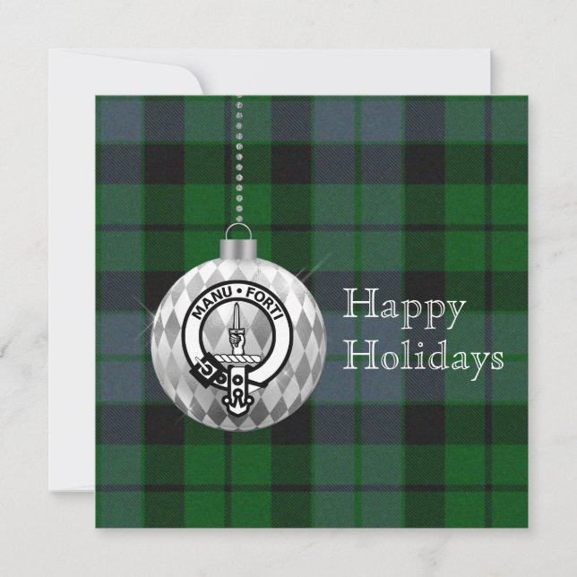 Clan Mackay Ornament Personalised Flat Holiday Card (Front)