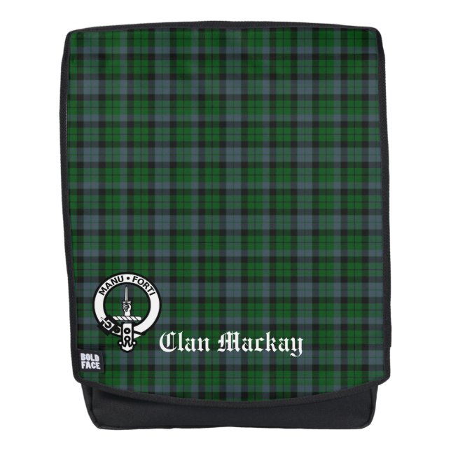 Clan Mackay Tartan and Crest Badge Backpack (Front)