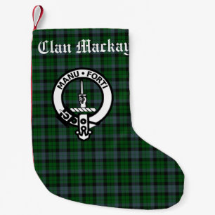 Clan Mackay Tartan and Crest Badge Small Christmas Stocking