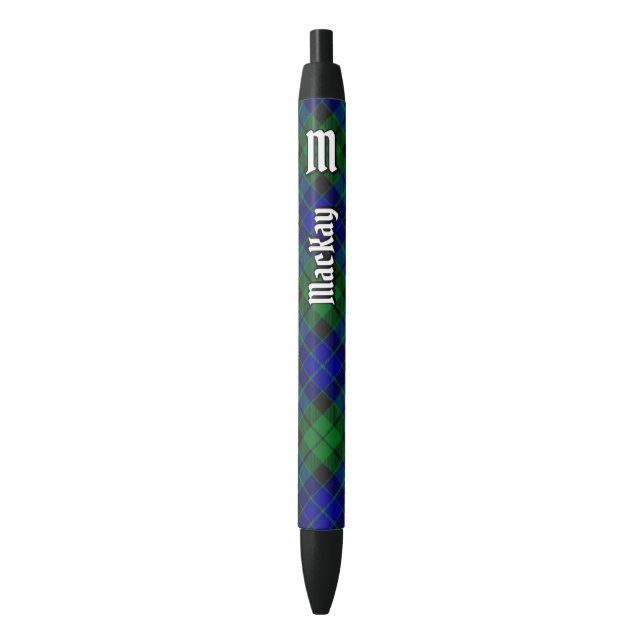 Clan MacKay Tartan Black Ink Pen (Front Vertical)