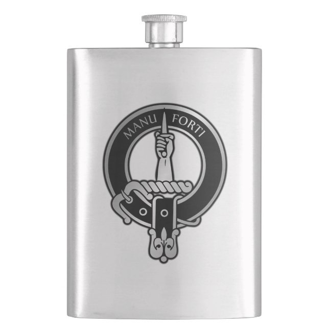 Clan MacKay  Tartan Crest  Flask (Front)