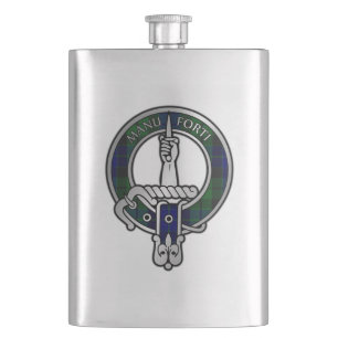 Clan MacKay Tartan Crest  Hip Flask