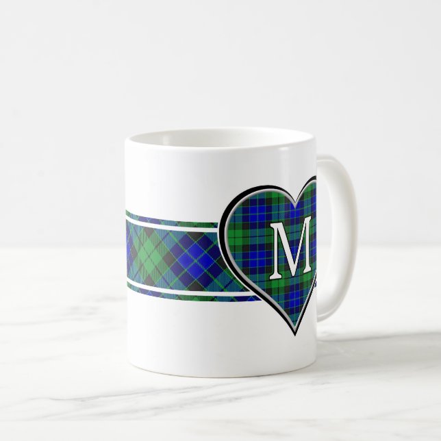 Clan MacKay Tartan Heart Coffee Mug (Front Right)