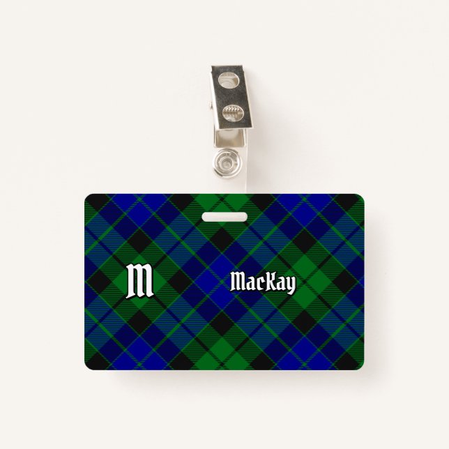 Clan MacKay Tartan ID Badge (Front with Clip)