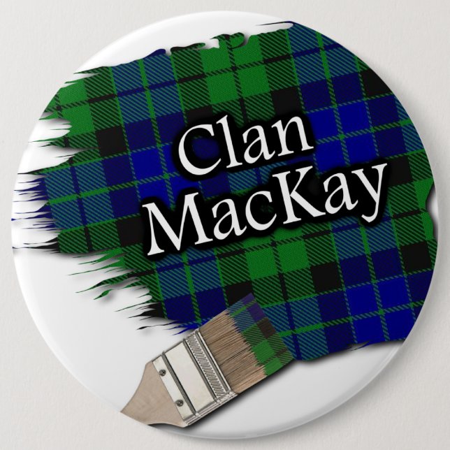 Clan MacKay Tartan Paint Brush 6 Cm Round Badge (Front)