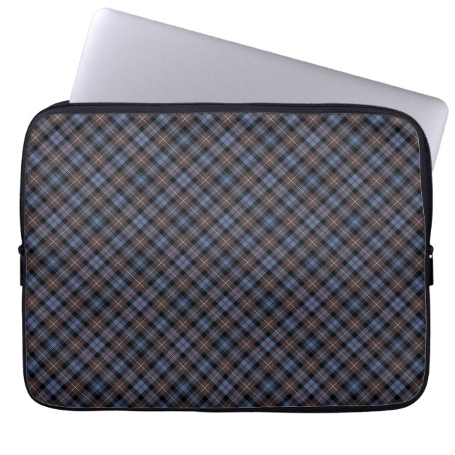 Clan Mackenzie Brown and Blue Reproduction Tartan Laptop Sleeve (Front)