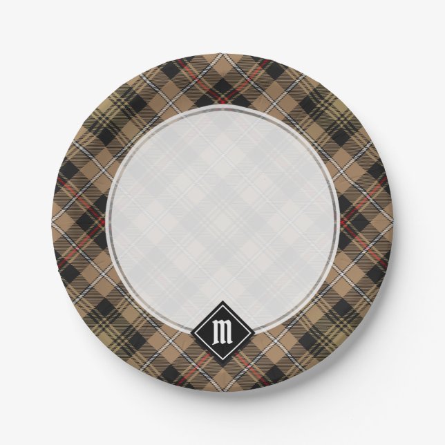 Clan MacKenzie Brown Hunting Tartan Paper Plates (Front)