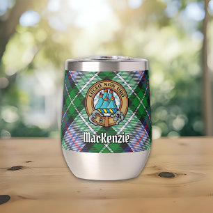 Clan MacKenzie Crest over Dress Tartan
