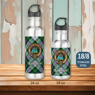 Clan MacKenzie Crest over Dress Tartan 710 Ml Water Bottle