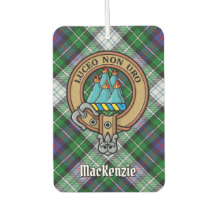 Clan MacKenzie Crest over Dress Tartan Car Air Freshener