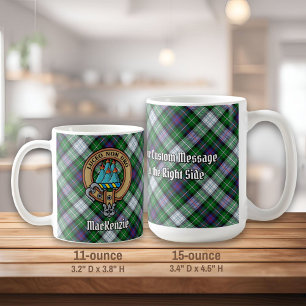 Clan MacKenzie Crest over Dress Tartan Coffee Mug