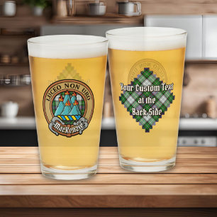Clan MacKenzie Crest over Dress Tartan Glass