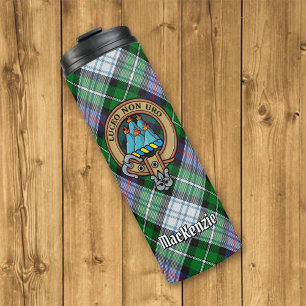 Clan MacKenzie Crest over Dress Tartan Thermal Tumbler
