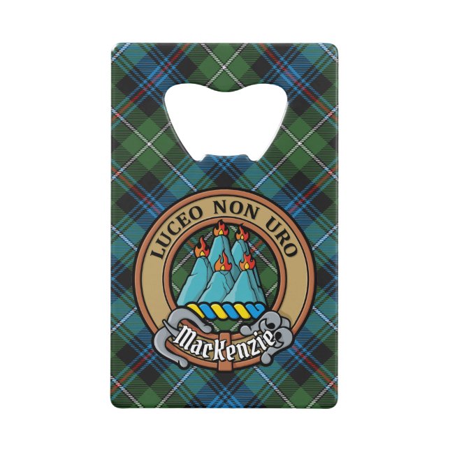 Clan MacKenzie Crest over Tartan (Front)