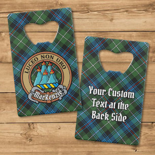 Clan MacKenzie Crest over Tartan