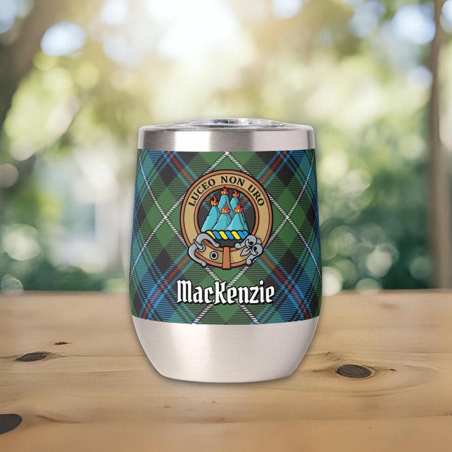 Clan MacKenzie Crest over Tartan (Creator Uploaded)
