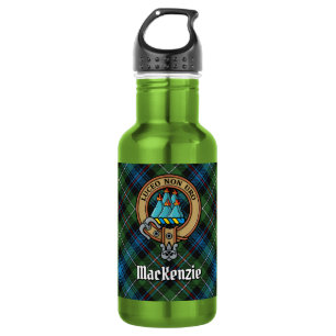 Clan MacKenzie Crest over Tartan 532 Ml Water Bottle