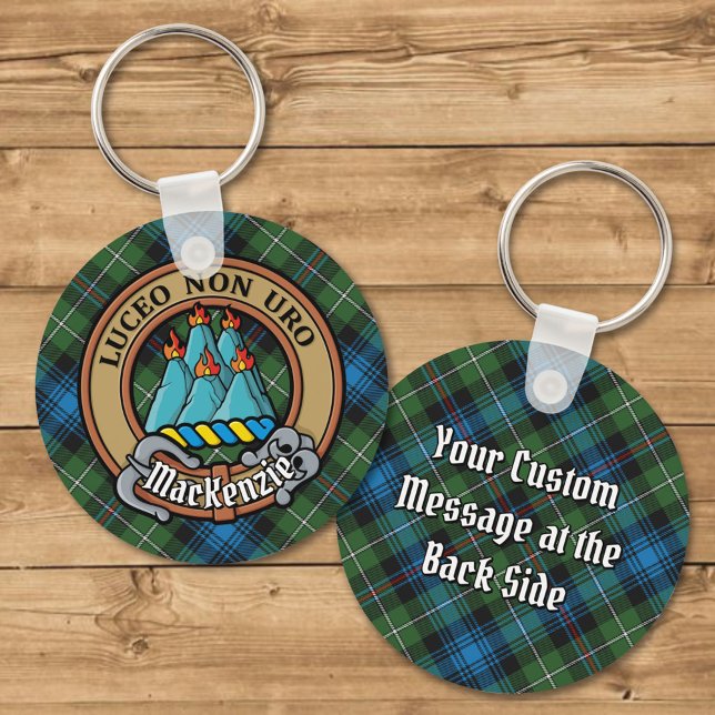 Clan MacKenzie Crest over Tartan Key Ring (Creator Uploaded)