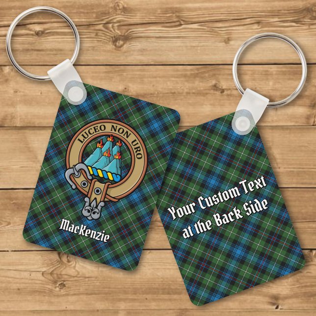 Clan MacKenzie Crest over Tartan Keychain (Creator Uploaded)