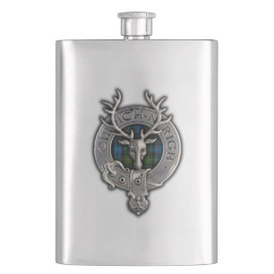 Clan MacKenzie Crest & Tartan Hip Flask