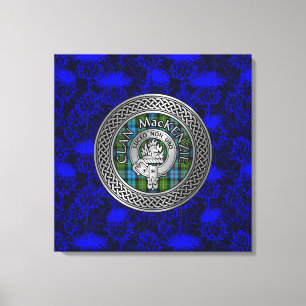 Clan MacKenzie Crest & Tartan Knot Canvas Print