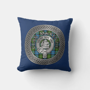 Clan MacKenzie Crest & Tartan Knot Cushion