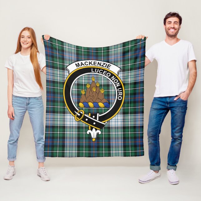 Clan MacKenzie Dress Ancient Tartan Plaid Fleece Blanket (In Situ)