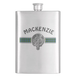 Clan MacKenzie (Edit) Crest & Tartan Hip Flask