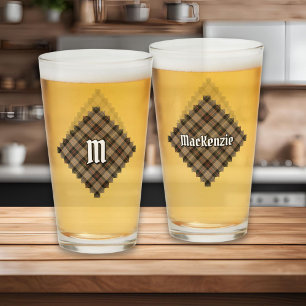 Clan MacKenzie Hunting Brown Tartan Glass